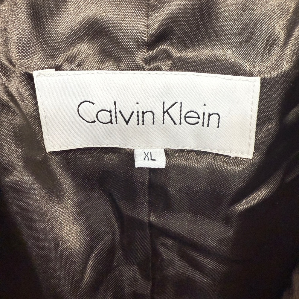 Calvin Klein Animal Print Faux Fur Coat with Brown Leatherette Belt - Picture 13 of 16